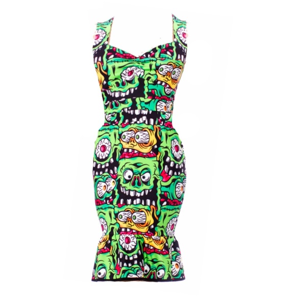 Sourpuss Dresses & Skirts - NWT Sourpuss Fink Faces wiggle dress size L